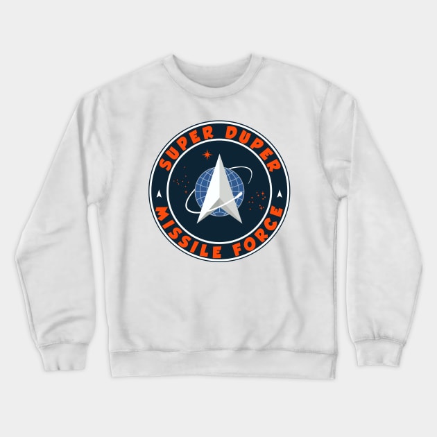 Super Duper Missile Force Crewneck Sweatshirt by Adamhalsey26